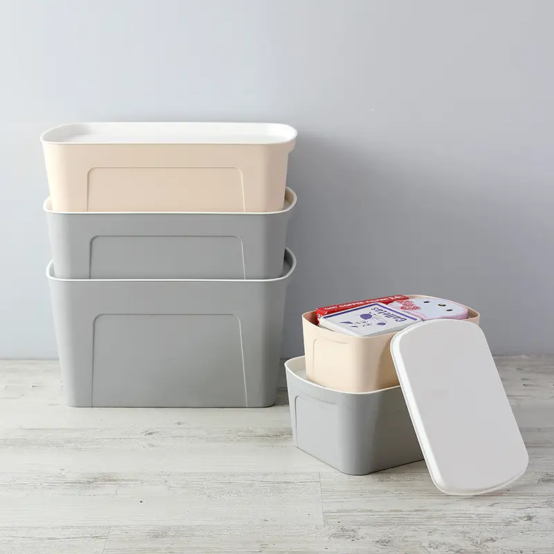 Beige & Gray Storage Box