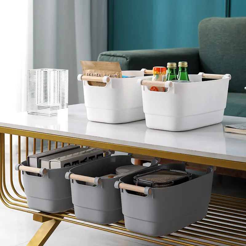 Double wooden handle storage box-8