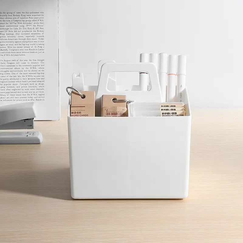 Stackable storage box with handle-12