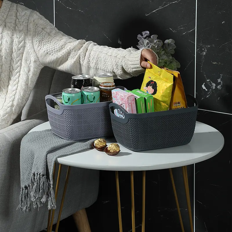 Linen Pattern Storage Basket