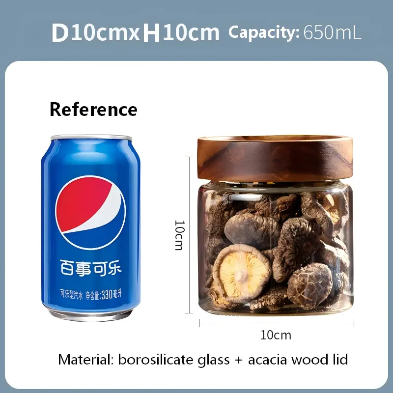 Glass Jar with screw-top acacia lid-13