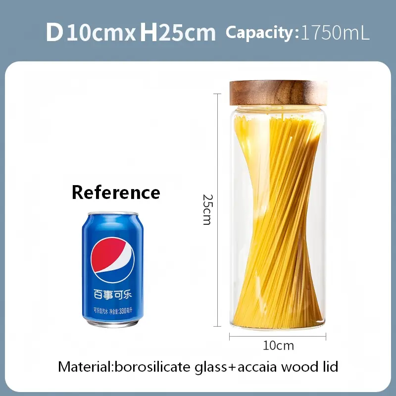 Glass Jar with screw-top acacia lid-14