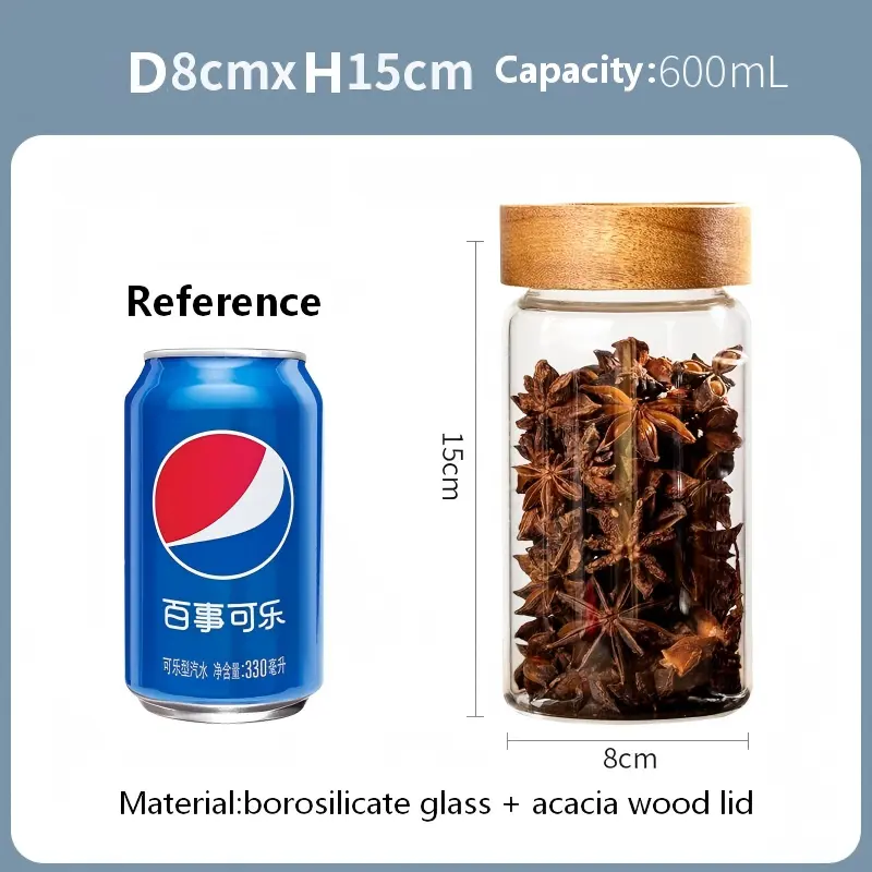 Glass Jar with screw-top acacia lid-15