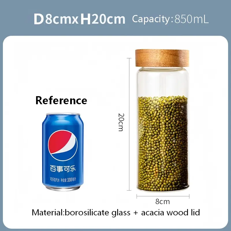 Glass Jar with screw-top acacia lid-16