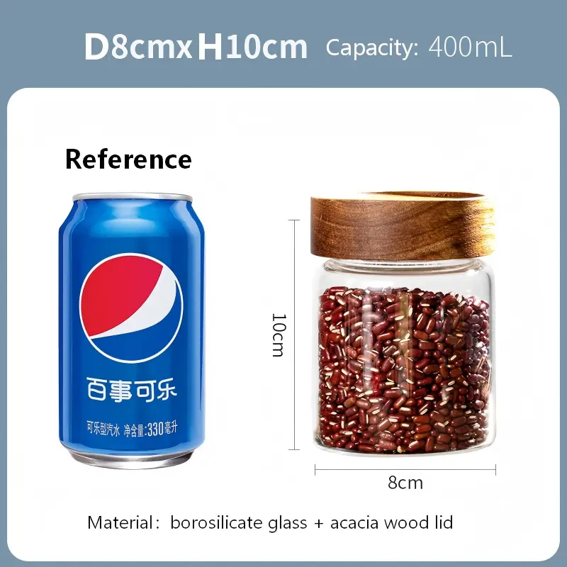 Glass Jar with screw-top acacia lid-17