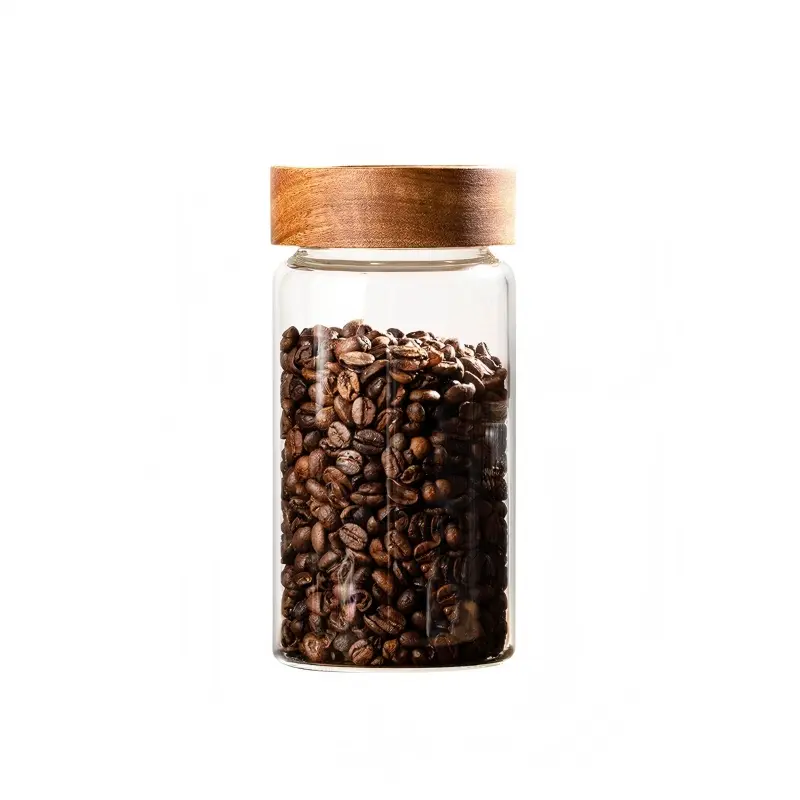 Glass Jar with screw-top acacia lid-3