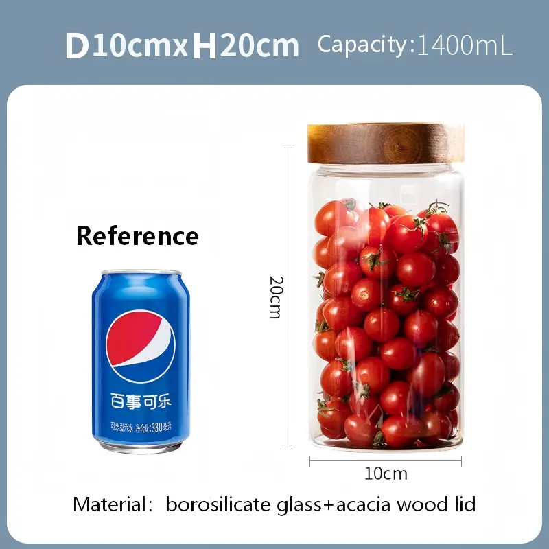 Glass Jar with screw-top acacia lid-9