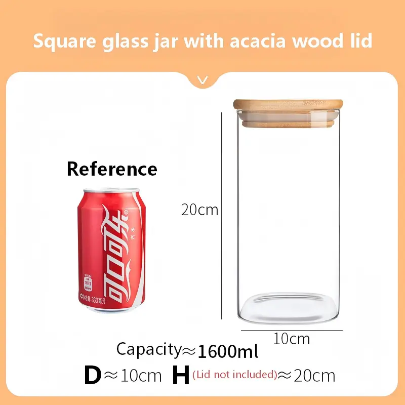 Square Glass Jar-12
