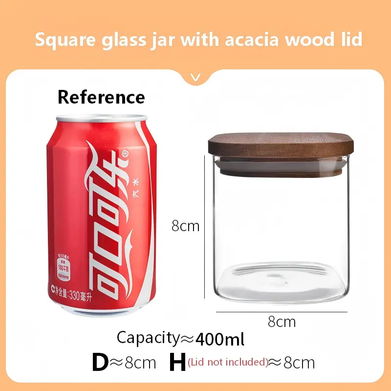 Square Jar with acacia lid-14