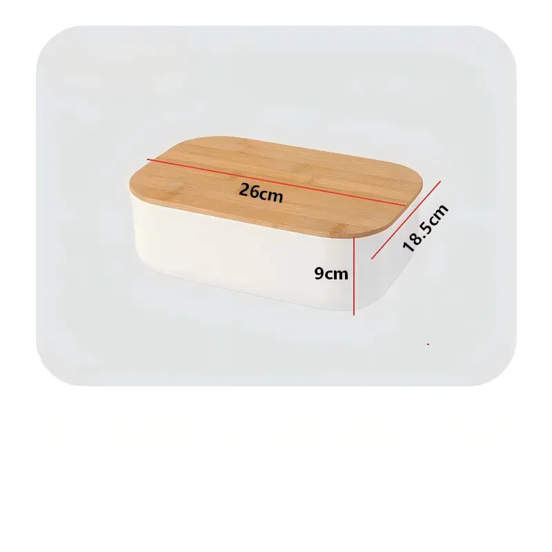 White Tub Storage Box with Bamboo Lid-8