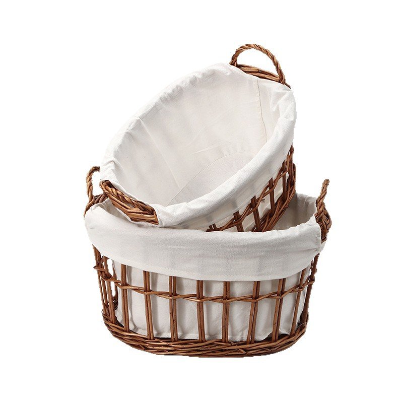 Dark Brown Wicker-style storage basket-3