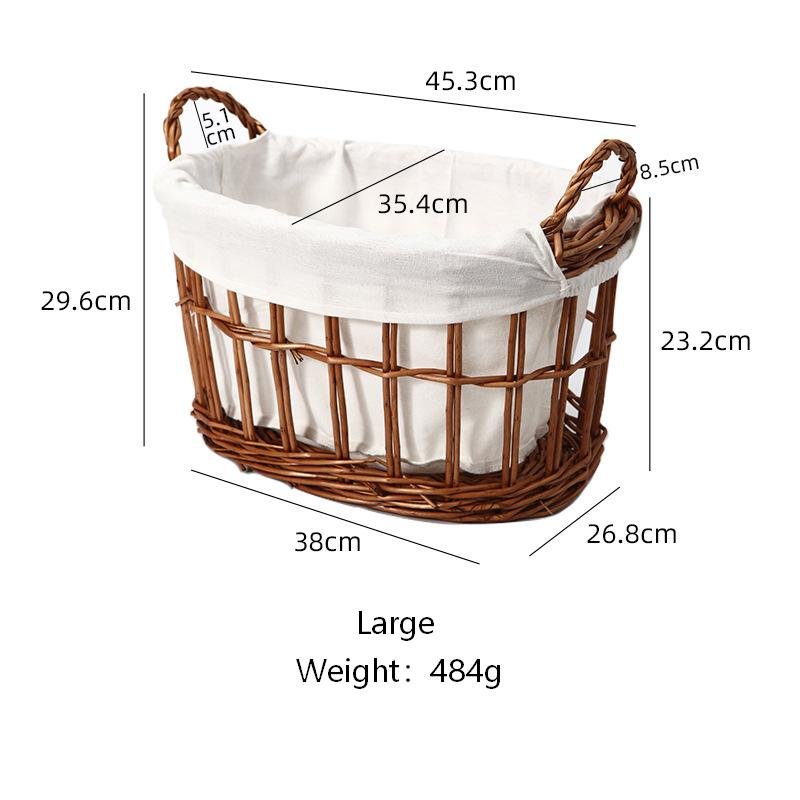 Dark Brown Wicker-style storage basket-6