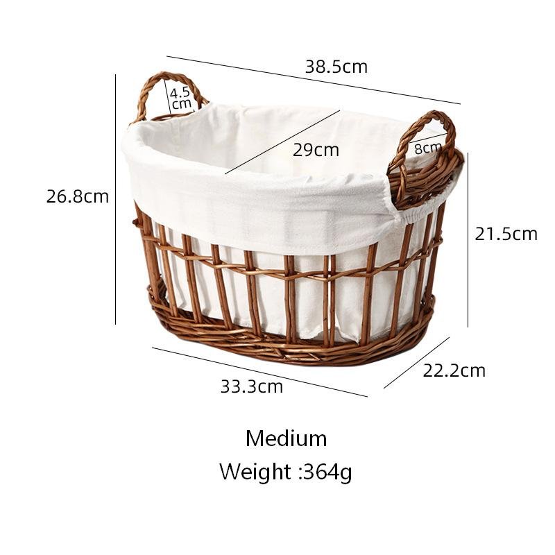Dark Brown Wicker-style storage basket-7