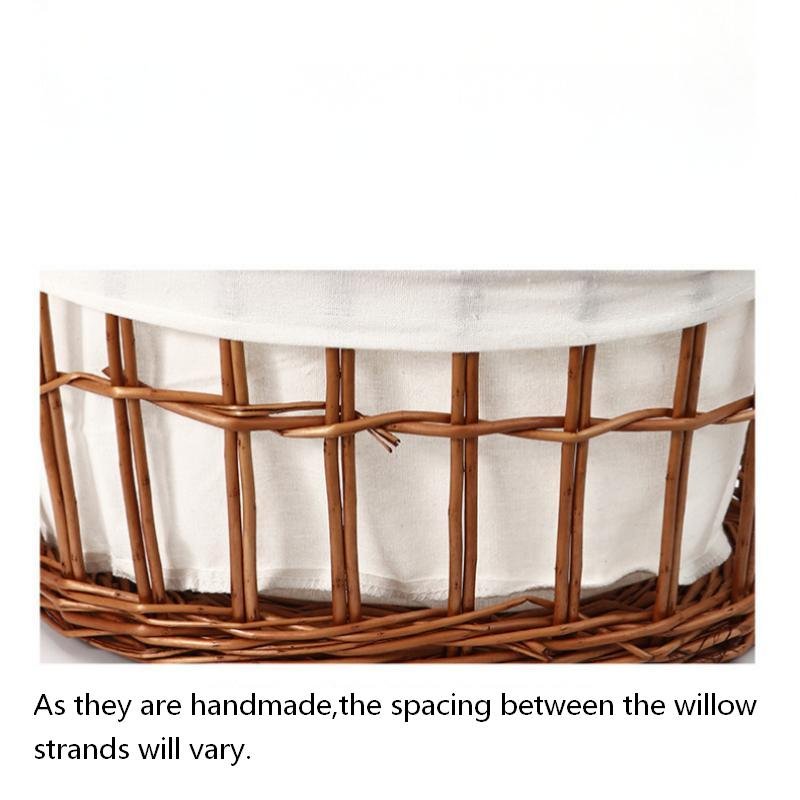 Dark Brown Wicker-style storage basket-9