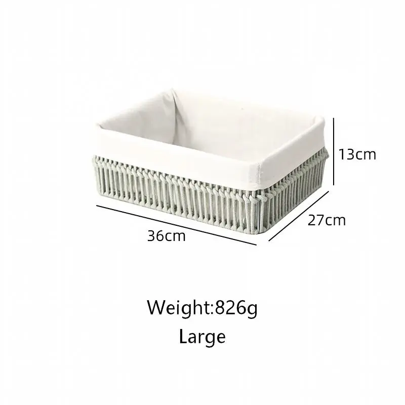 Mint Green Cotton Rope Basket with Liner-11