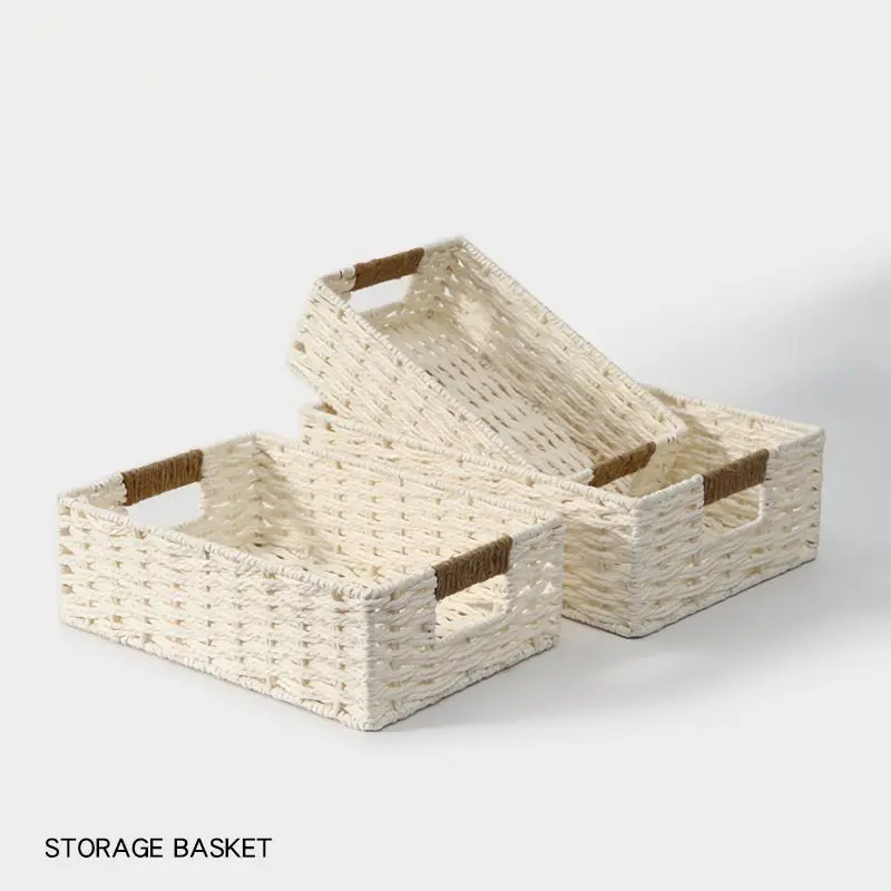 Off-white ,ginger-yellow woven basket