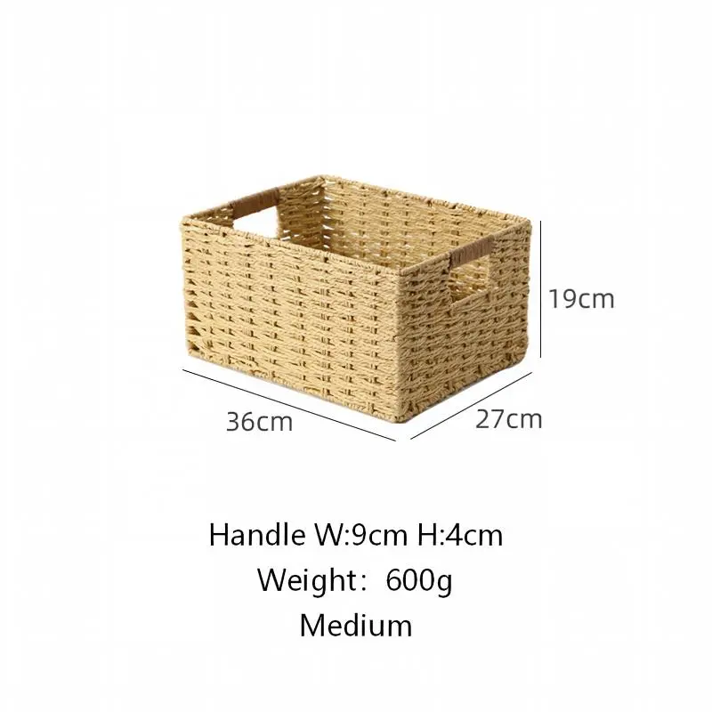 Off-white ,ginger-yellow woven basket-5