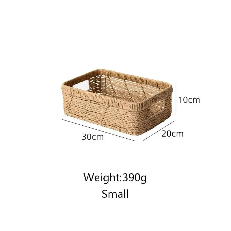 Twill-Weave Paper Rope Storage Basket-10