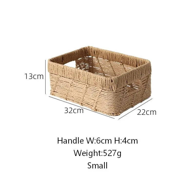 Twill-Weave Paper Rope Storage Basket-11