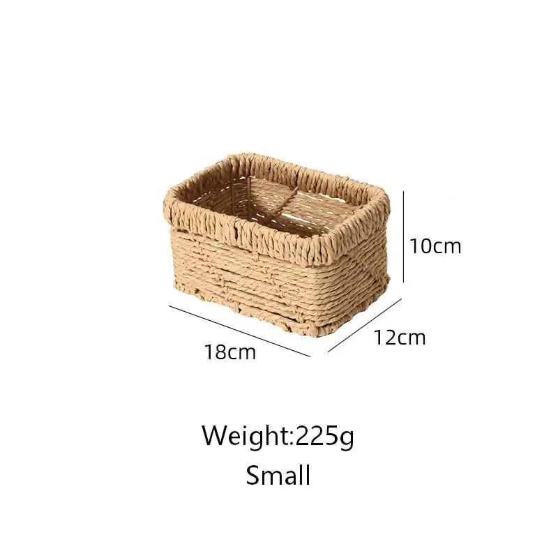 Twill-Weave Paper Rope Storage Basket-16