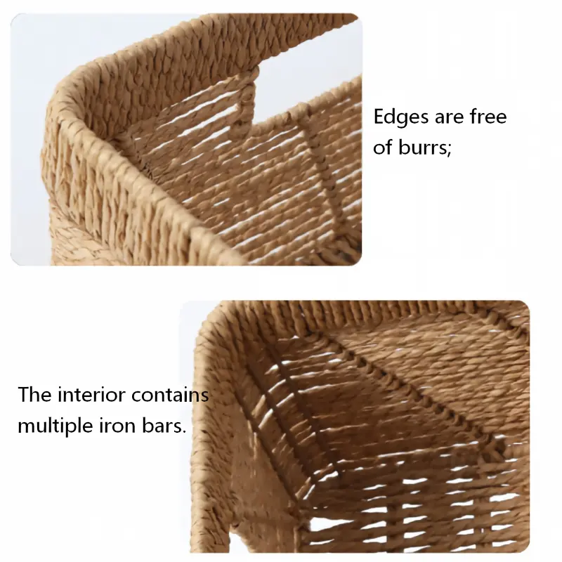 Twill-Weave Paper Rope Storage Basket-5