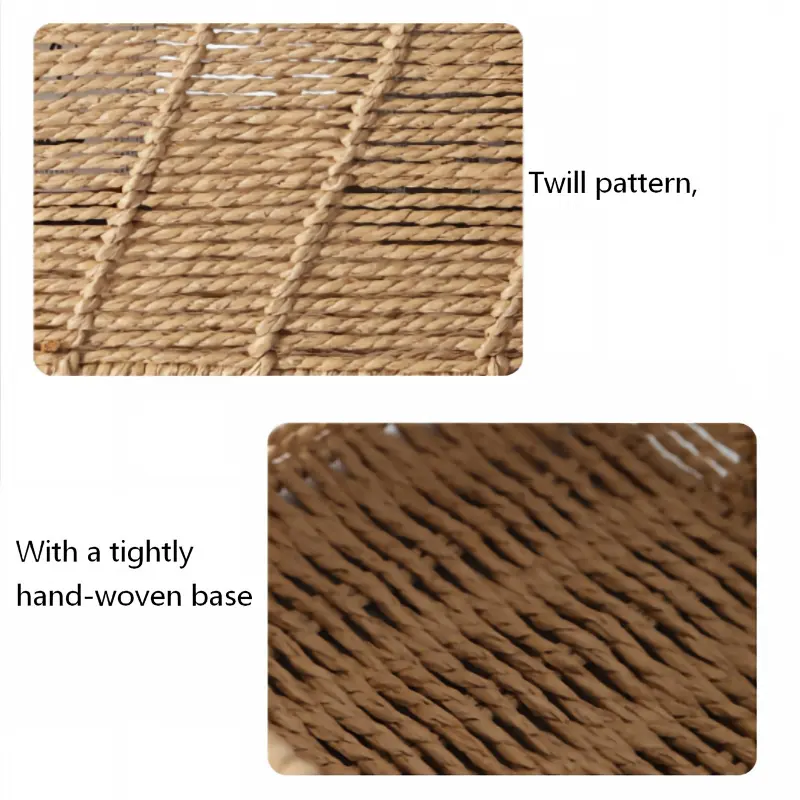 Twill-Weave Paper Rope Storage Basket-6