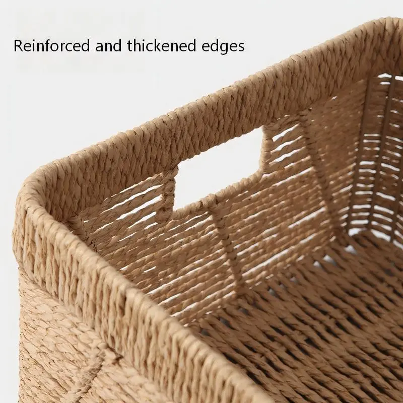 Twill-Weave Paper Rope Storage Basket-7